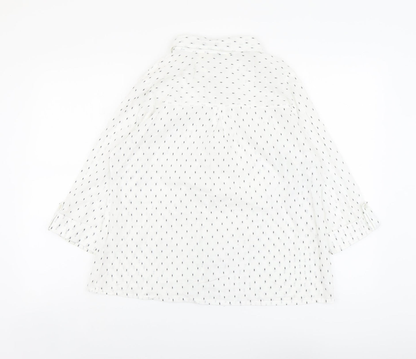 Womens UK Size L Adini White Basic Button-Up