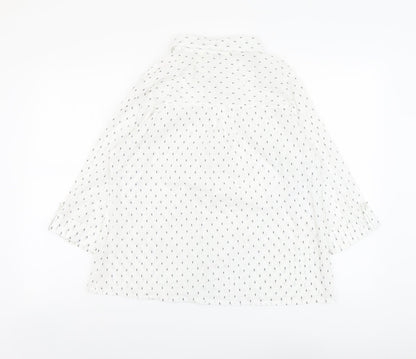 Womens UK Size L Adini White Basic Button-Up