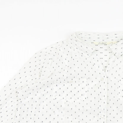 Womens UK Size L Adini White Basic Button-Up