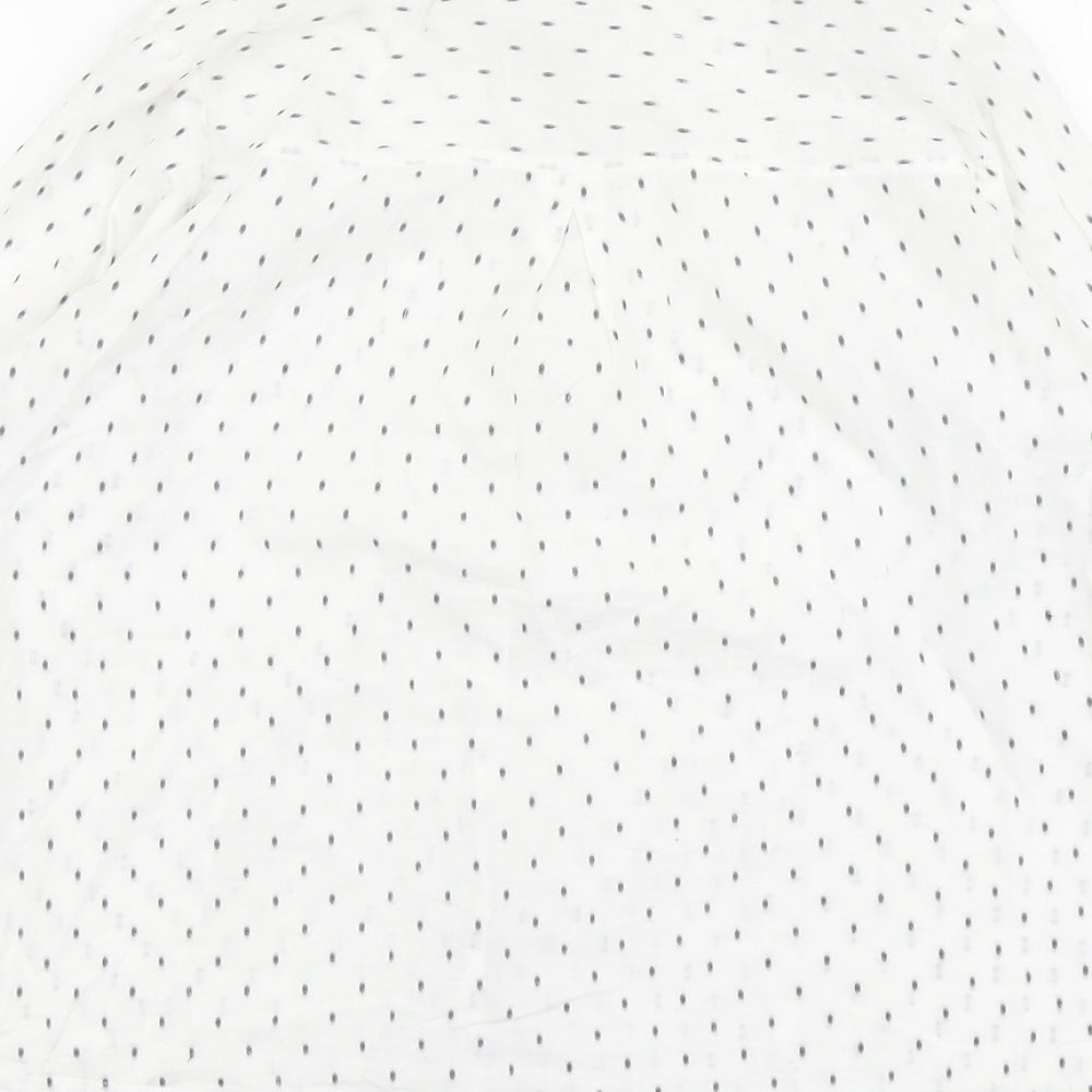 Womens UK Size L Adini White Basic Button-Up