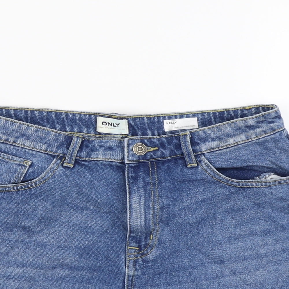 Only Womens Blue Cotton Hot Pants Shorts Size 29 in L3 in Regular Button