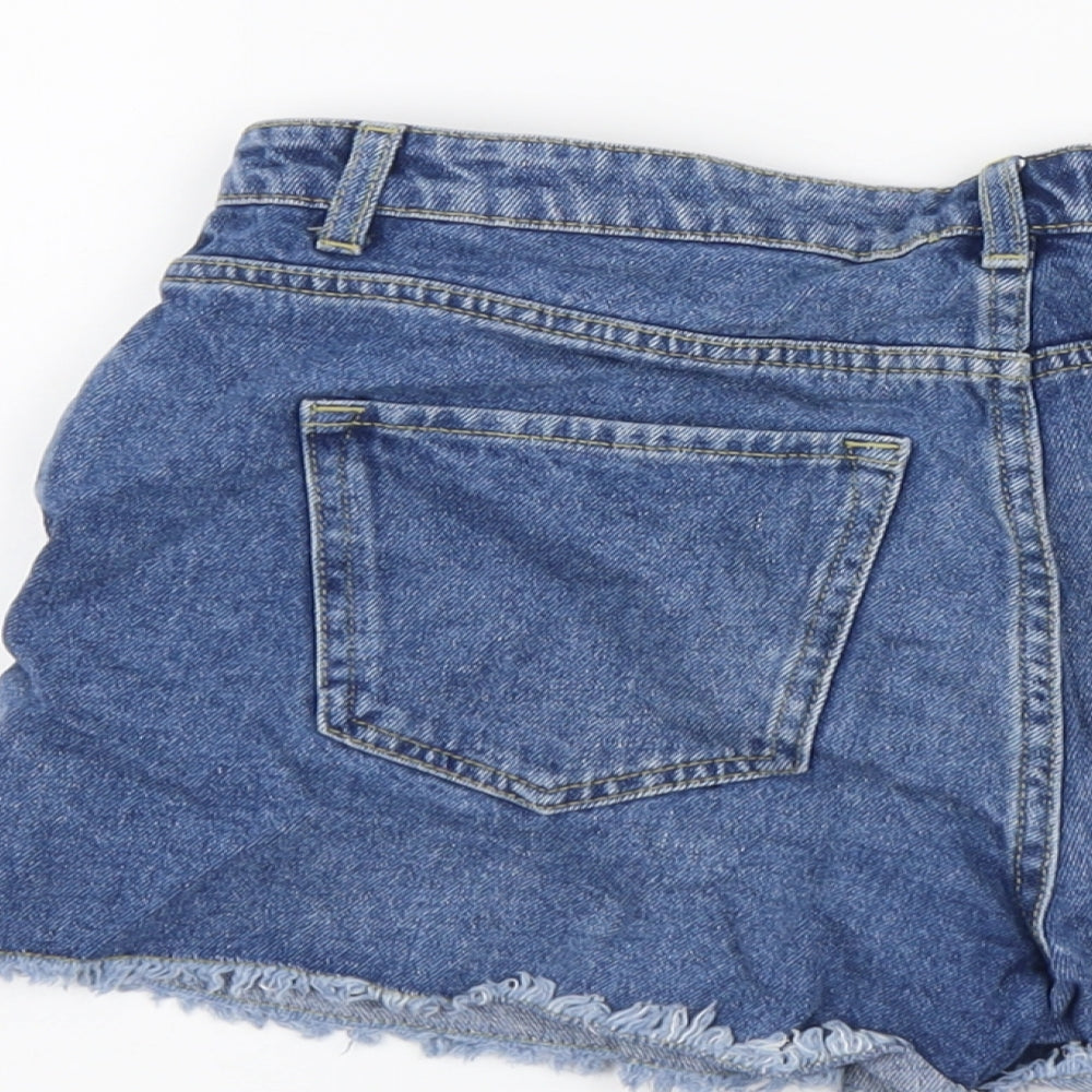 Only Womens Blue Cotton Hot Pants Shorts Size 29 in L3 in Regular Button