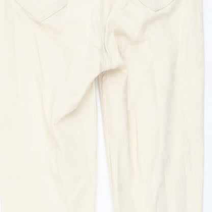 Fate Face Womens Beige Cotton Straight Jeans Size 10 L23 in Regular Button