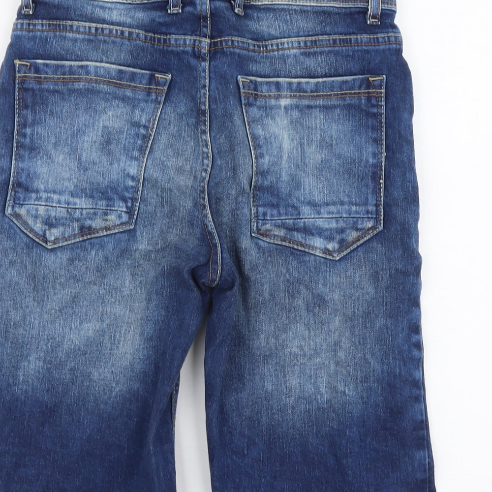 Burton Mens Blue Cotton Biker Shorts Size 28 in L11 in Slim Button