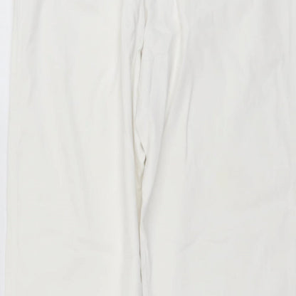 Olsen Womens Ivory Cotton Straight Jeans Size 34 in L29 in Regular Button
