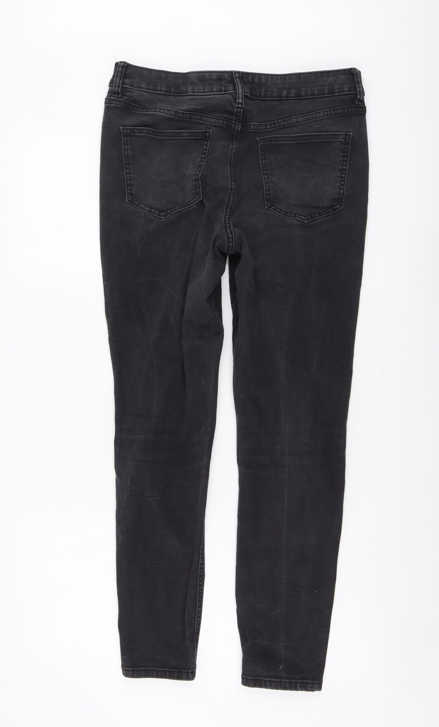 ASOS Womens Grey Cotton Skinny Jeans Size 32 in L32 in Regular Button