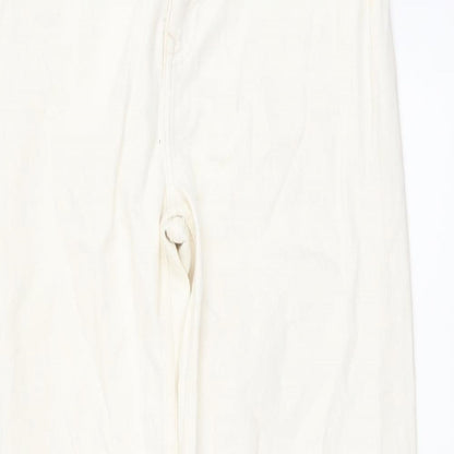 Denim & Co. Womens Beige Cotton Straight Jeans Size 12 L31 in Regular Button