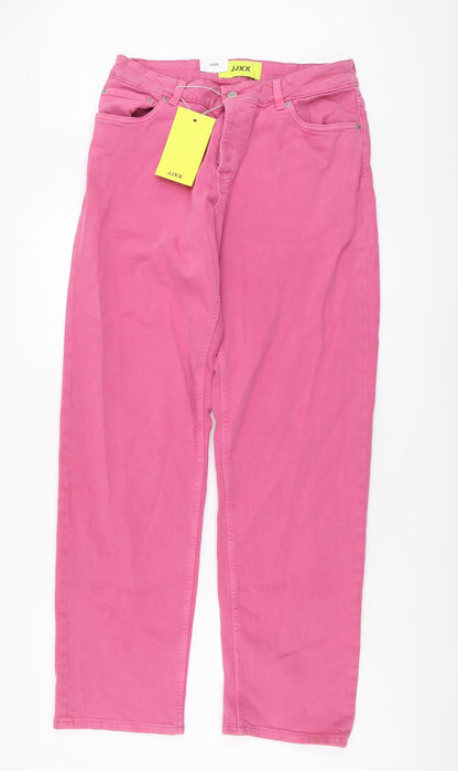 JJXX Womens Pink Cotton Straight Jeans Size 26 in L32 in Regular Button