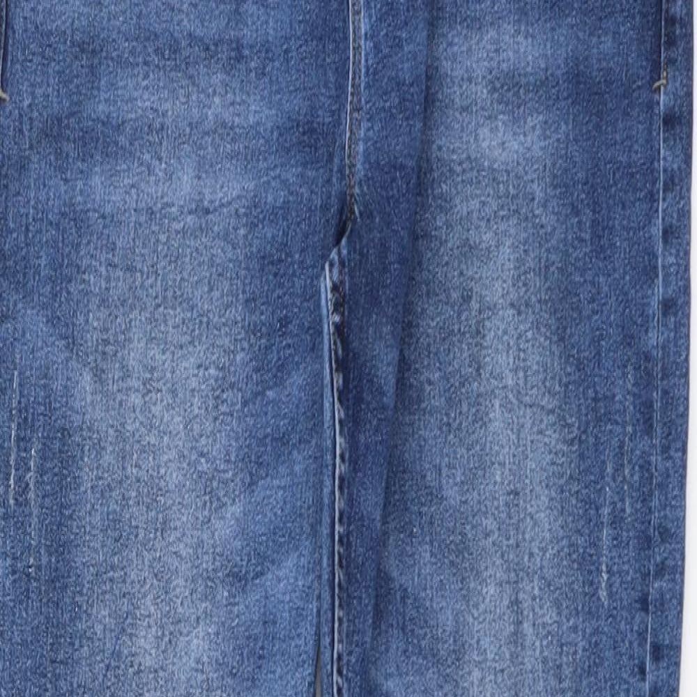 NEXT Womens Blue Cotton Straight Jeans Size 28 in L29 in Regular Button