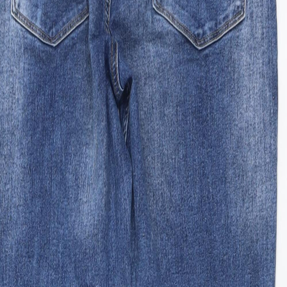 NEXT Womens Blue Cotton Straight Jeans Size 28 in L29 in Regular Button