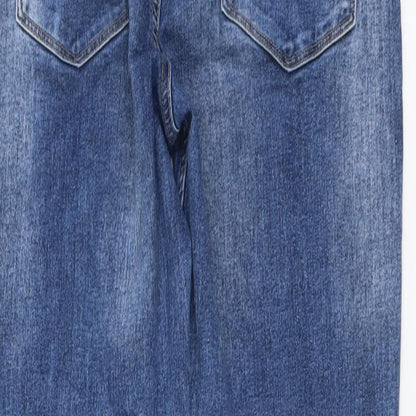 NEXT Womens Blue Cotton Straight Jeans Size 28 in L29 in Regular Button