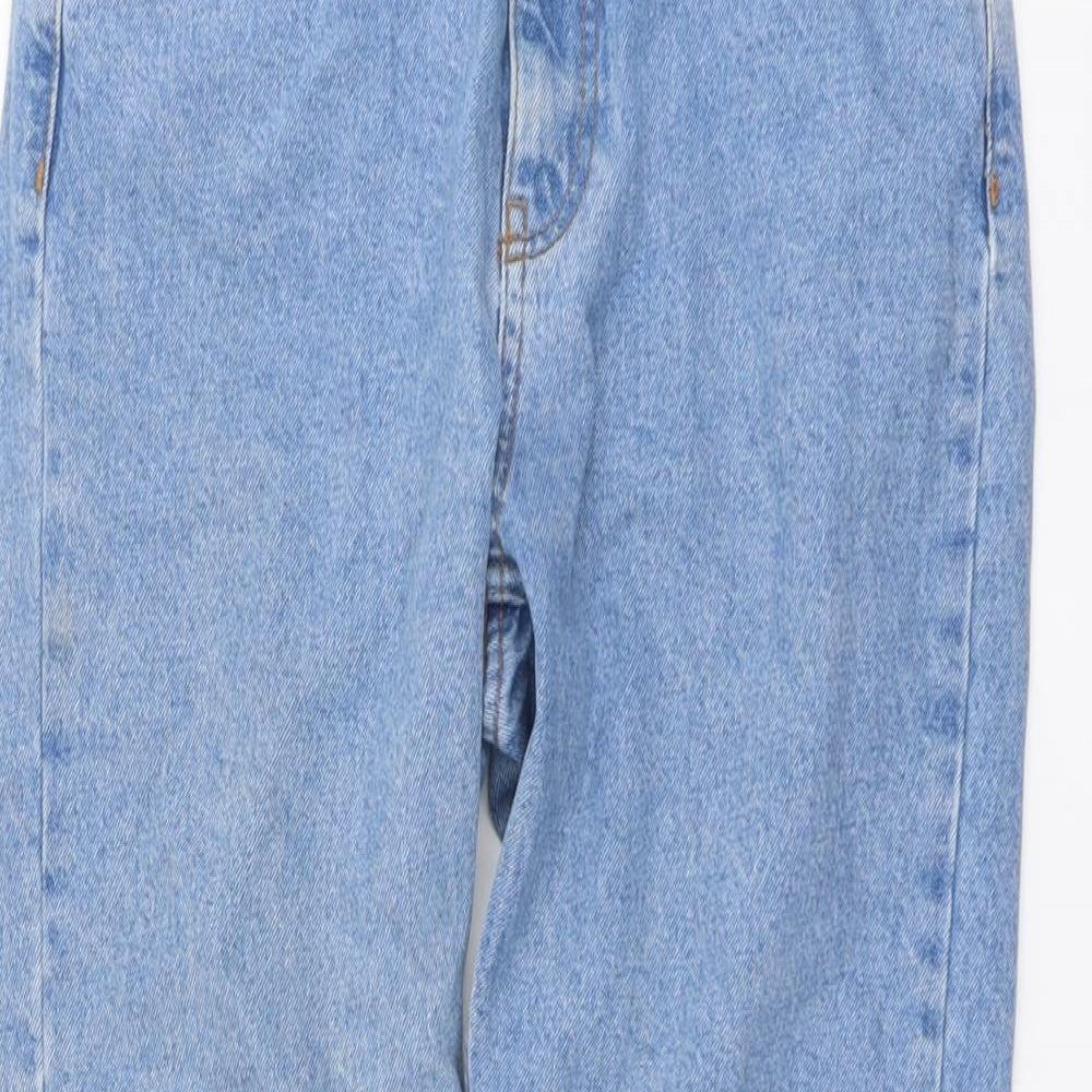 Topshop Womens Blue Cotton Mom Jeans Size 26 in L25 in Regular Button