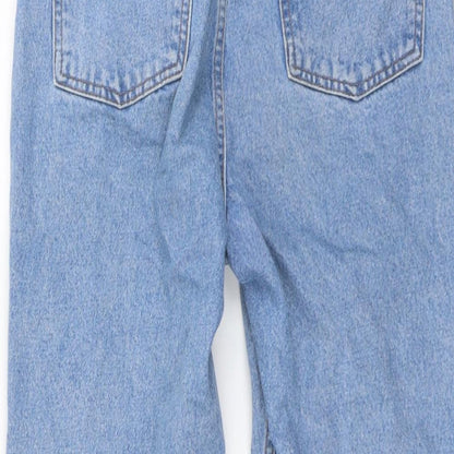 Topshop Womens Blue Cotton Mom Jeans Size 26 in L25 in Regular Button