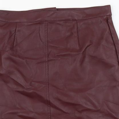 Noisy may Womens Red Polyester Straight & Pencil Skirt Size 26 in Zip