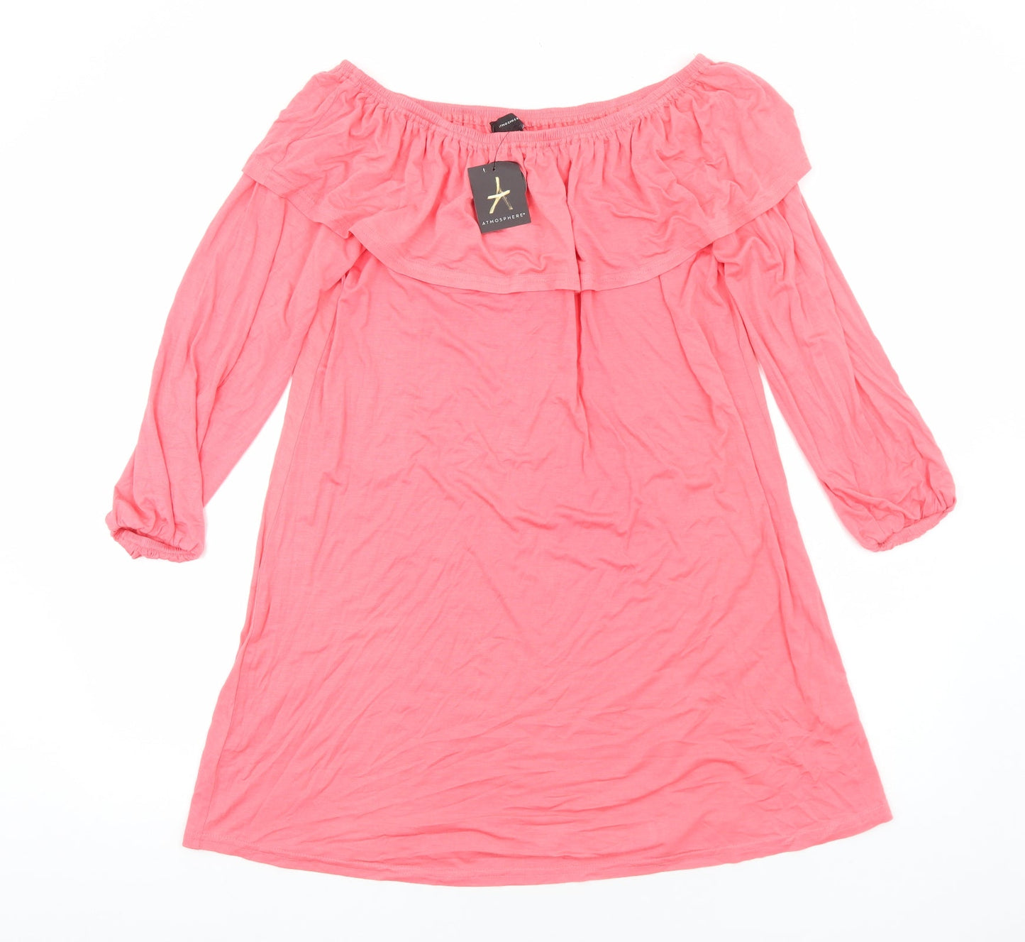 Atmosphere Womens Pink Viscose A-Line Size 14 Off the Shoulder Pullover - Bardot