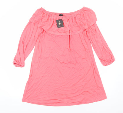 Atmosphere Womens Pink Viscose A-Line Size 14 Off the Shoulder Pullover - Bardot