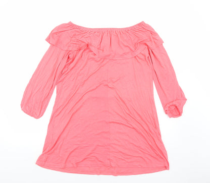 Atmosphere Womens Pink Viscose A-Line Size 14 Off the Shoulder Pullover - Bardot