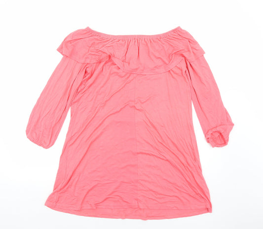 Atmosphere Womens Pink Viscose A-Line Size 14 Off the Shoulder Pullover - Bardot