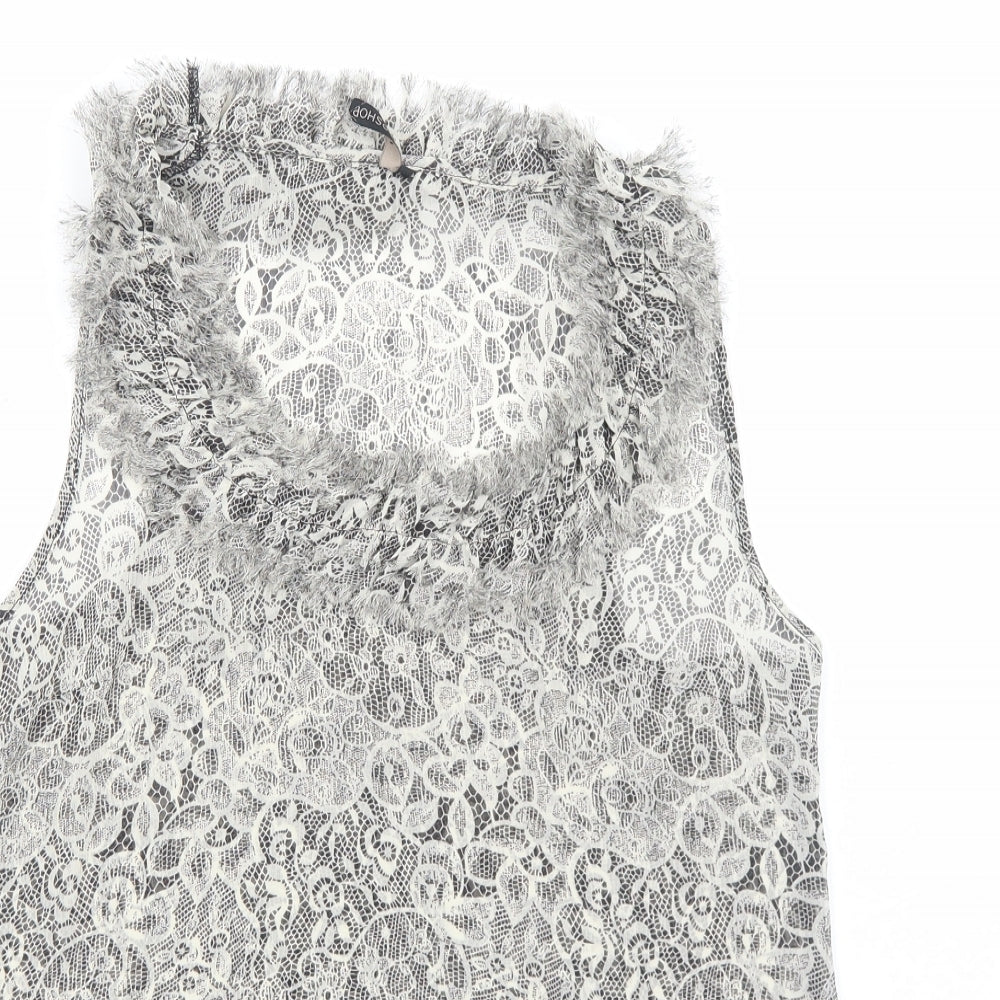 Womens UK Size 10 Topshop Black Basic Tank