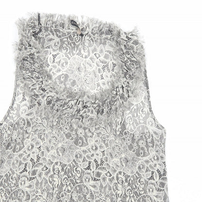 Womens UK Size 10 Topshop Black Basic Tank
