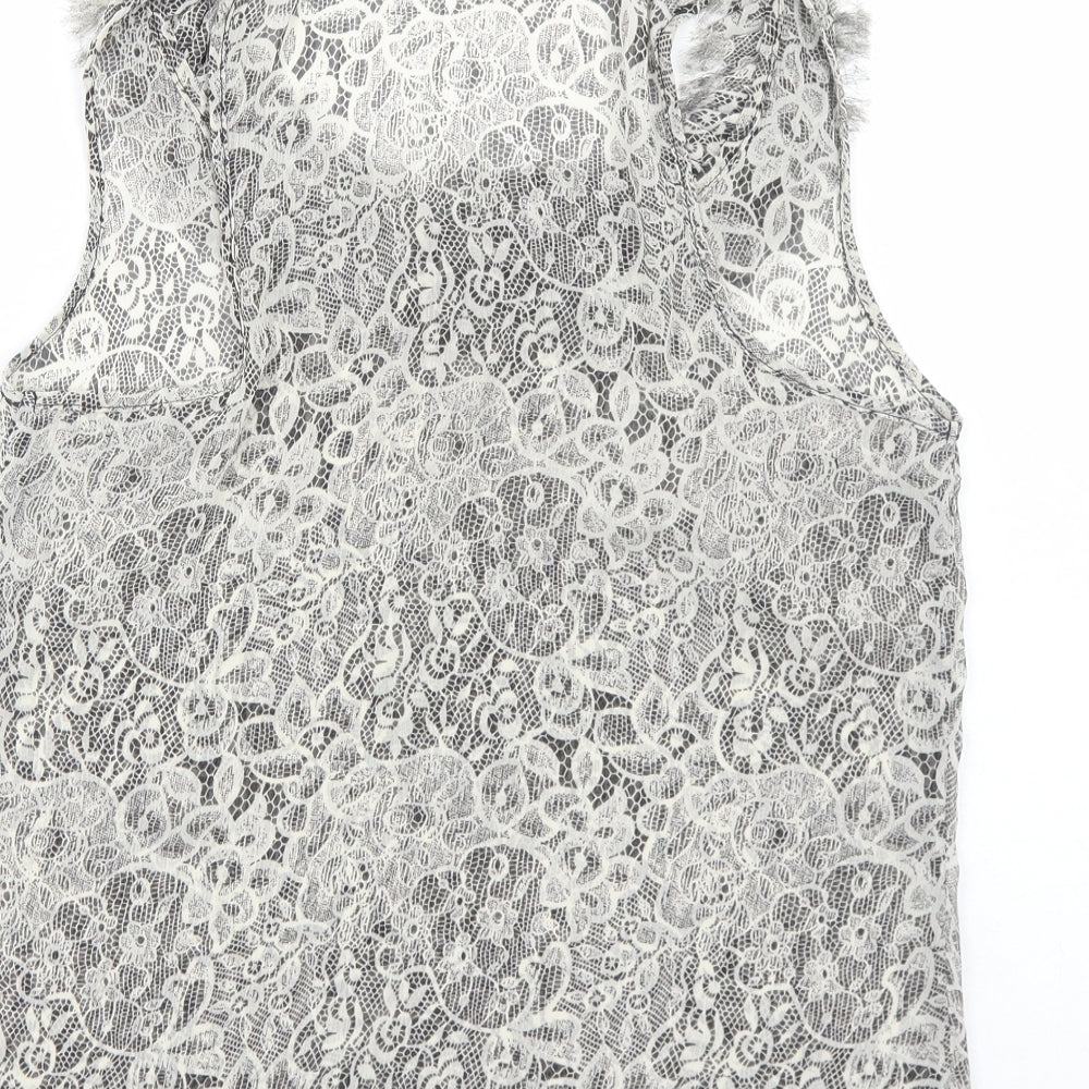 Womens UK Size 10 Topshop Black Basic Tank