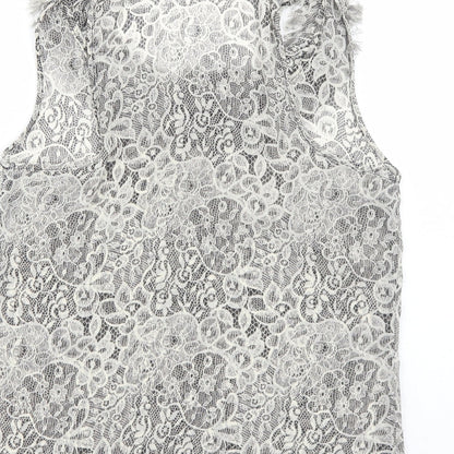 Womens UK Size 10 Topshop Black Basic Tank