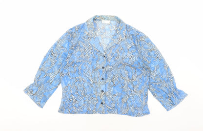 Womens UK Size 10 Preworn Blue Basic Button-Up