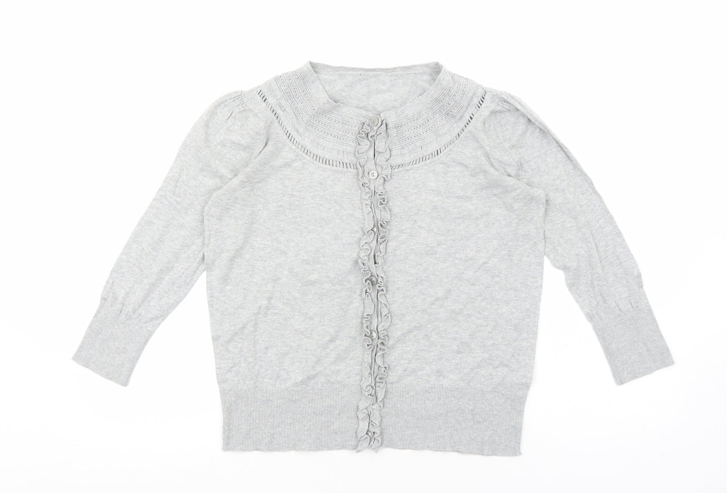 Womens UK Size 14 Debenhams Grey Cardigan Jumper