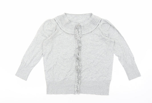 Womens UK Size 14 Debenhams Grey Cardigan Jumper