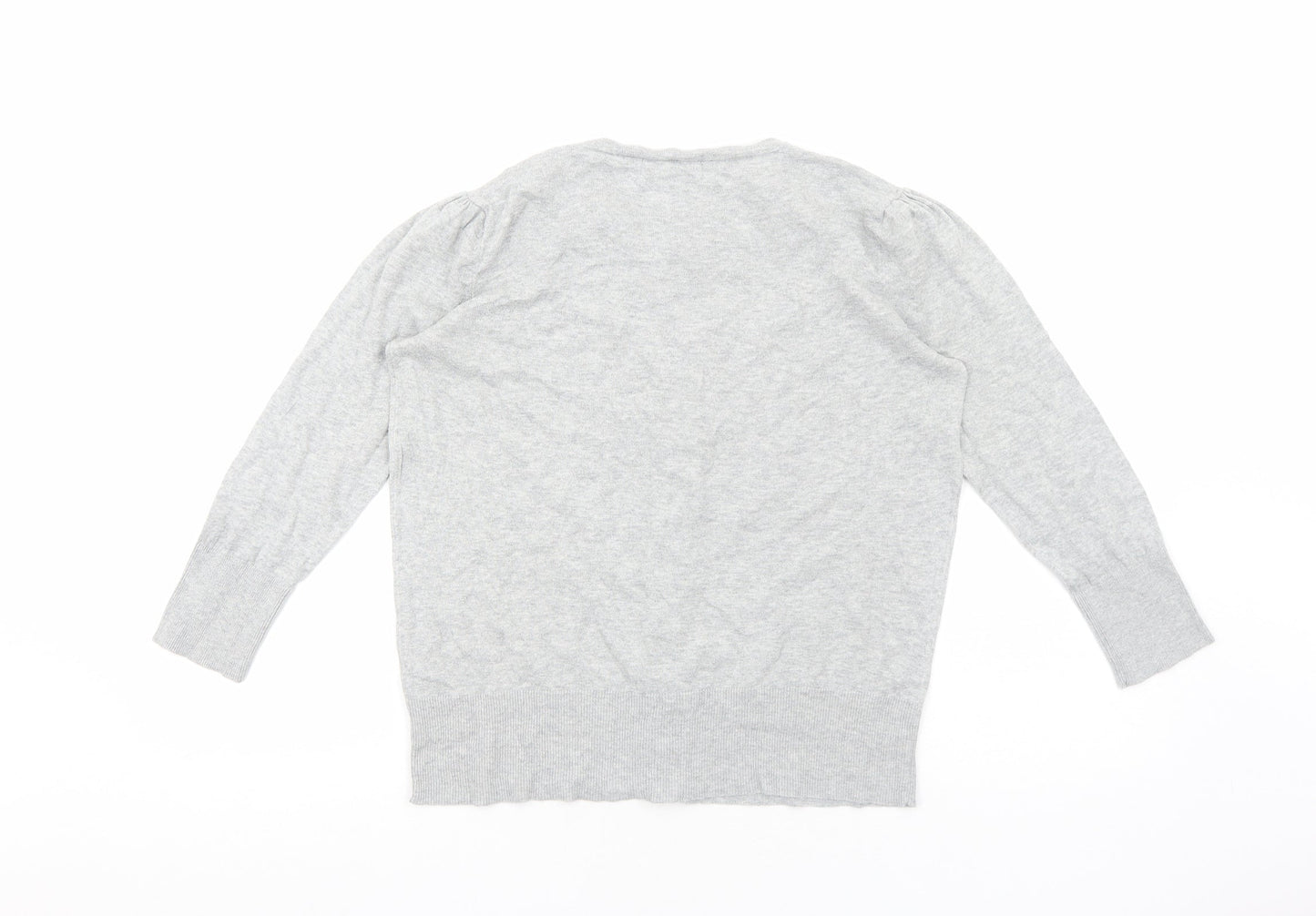 Womens UK Size 14 Debenhams Grey Cardigan Jumper