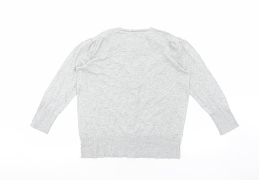 Womens UK Size 14 Debenhams Grey Cardigan Jumper