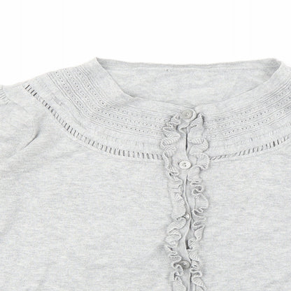 Womens UK Size 14 Debenhams Grey Cardigan Jumper