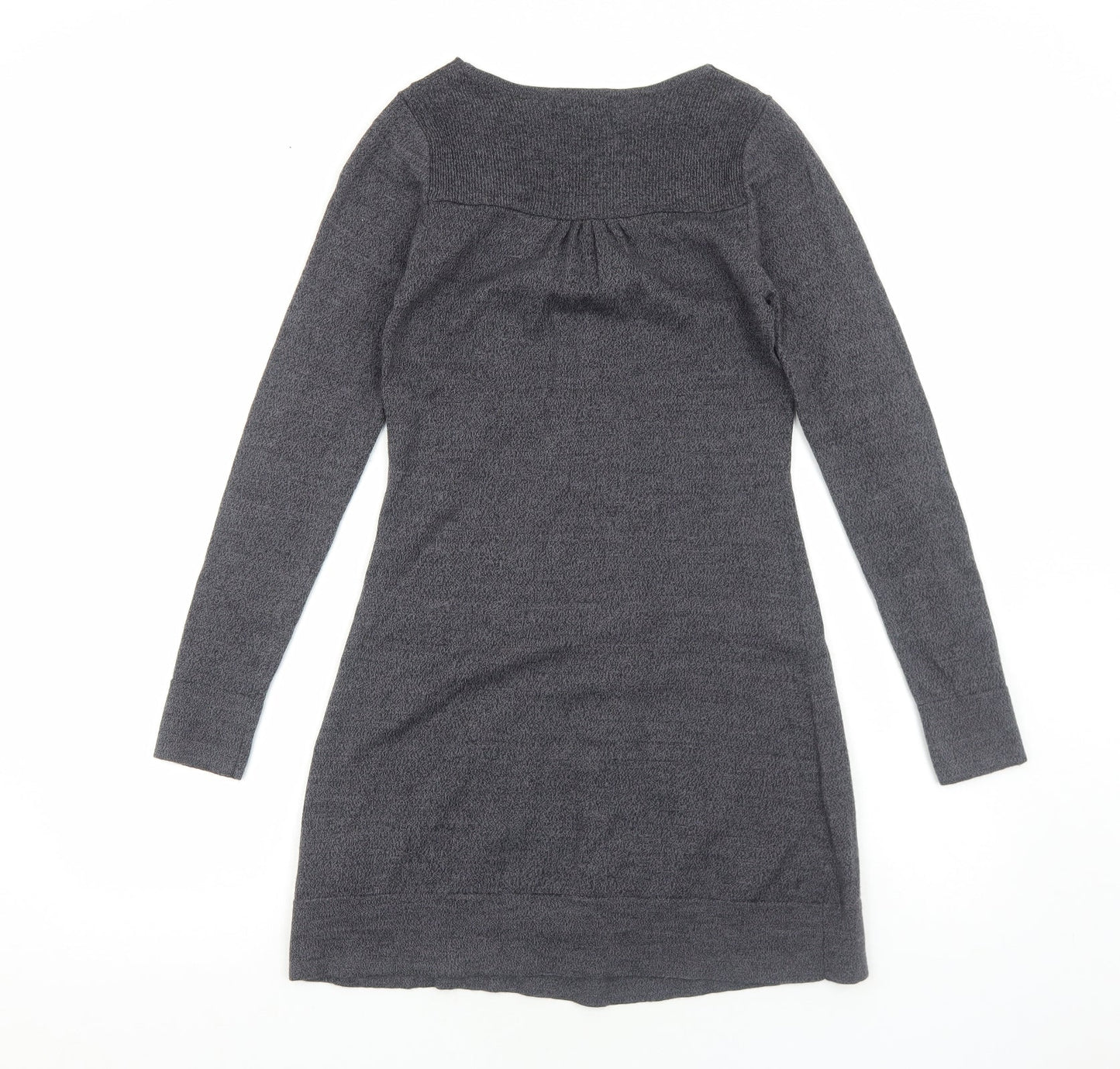 Karen Cole Womens Grey Acrylic Jumper Dress Size S Scoop Neck Pullover