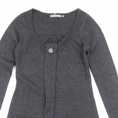 Karen Cole Womens Grey Acrylic Jumper Dress Size S Scoop Neck Pullover