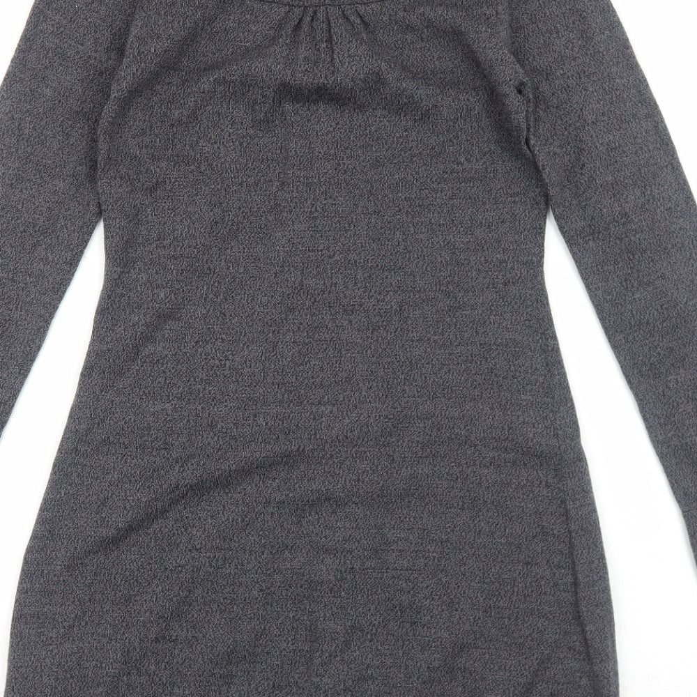 Karen Cole Womens Grey Acrylic Jumper Dress Size S Scoop Neck Pullover