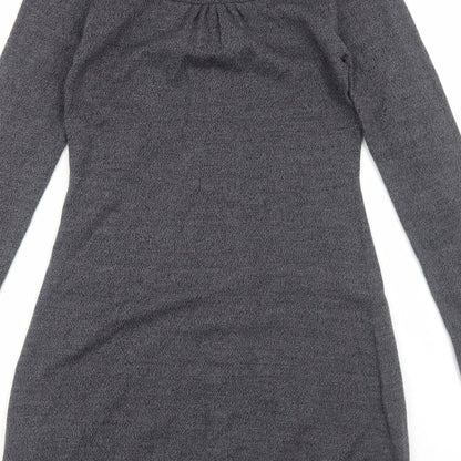 Karen Cole Womens Grey Acrylic Jumper Dress Size S Scoop Neck Pullover