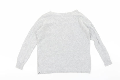 Crew Clothing Womens Grey Round Neck Acrylic Pullover Jumper Size 10
