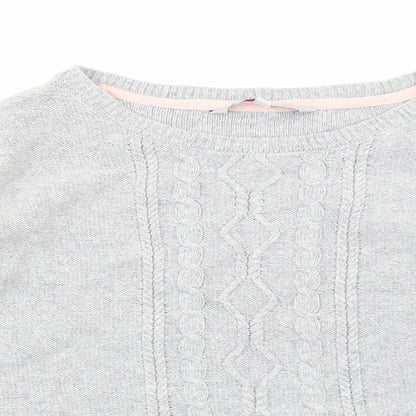Crew Clothing Womens Grey Round Neck Acrylic Pullover Jumper Size 10