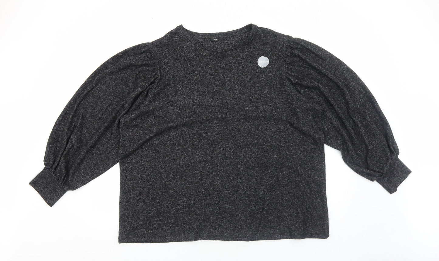 George Womens Black Round Neck Polyester Pullover Jumper Size 2XL