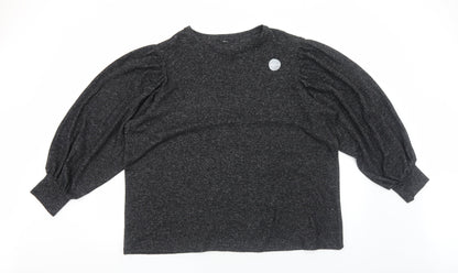 George Womens Black Round Neck Polyester Pullover Jumper Size 2XL