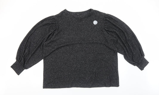 George Womens Black Round Neck Polyester Pullover Jumper Size 2XL