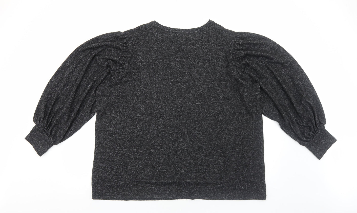 George Womens Black Round Neck Polyester Pullover Jumper Size 2XL