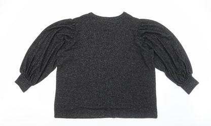 George Womens Black Round Neck Polyester Pullover Jumper Size 2XL