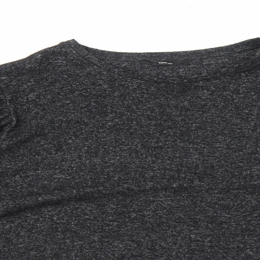 George Womens Black Round Neck Polyester Pullover Jumper Size 2XL