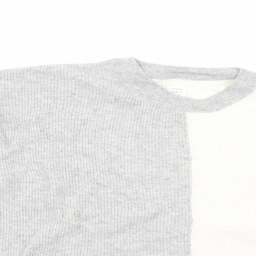 John Lewis Womens Grey Round Neck Nylon Pullover Jumper Size 16 - Colourblock