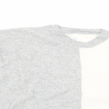 John Lewis Womens Grey Round Neck Nylon Pullover Jumper Size 16 - Colourblock