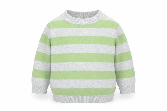 Cherokee Girls Green Striped Cotton Pullover Jumper Size 9-12 Months Pullover