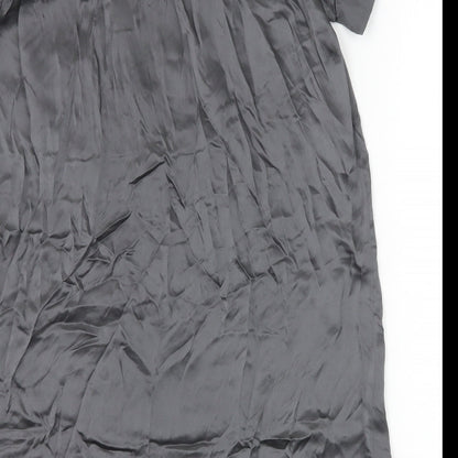 Set Womens Grey Silk Shift Size 10 Scoop Neck Pullover