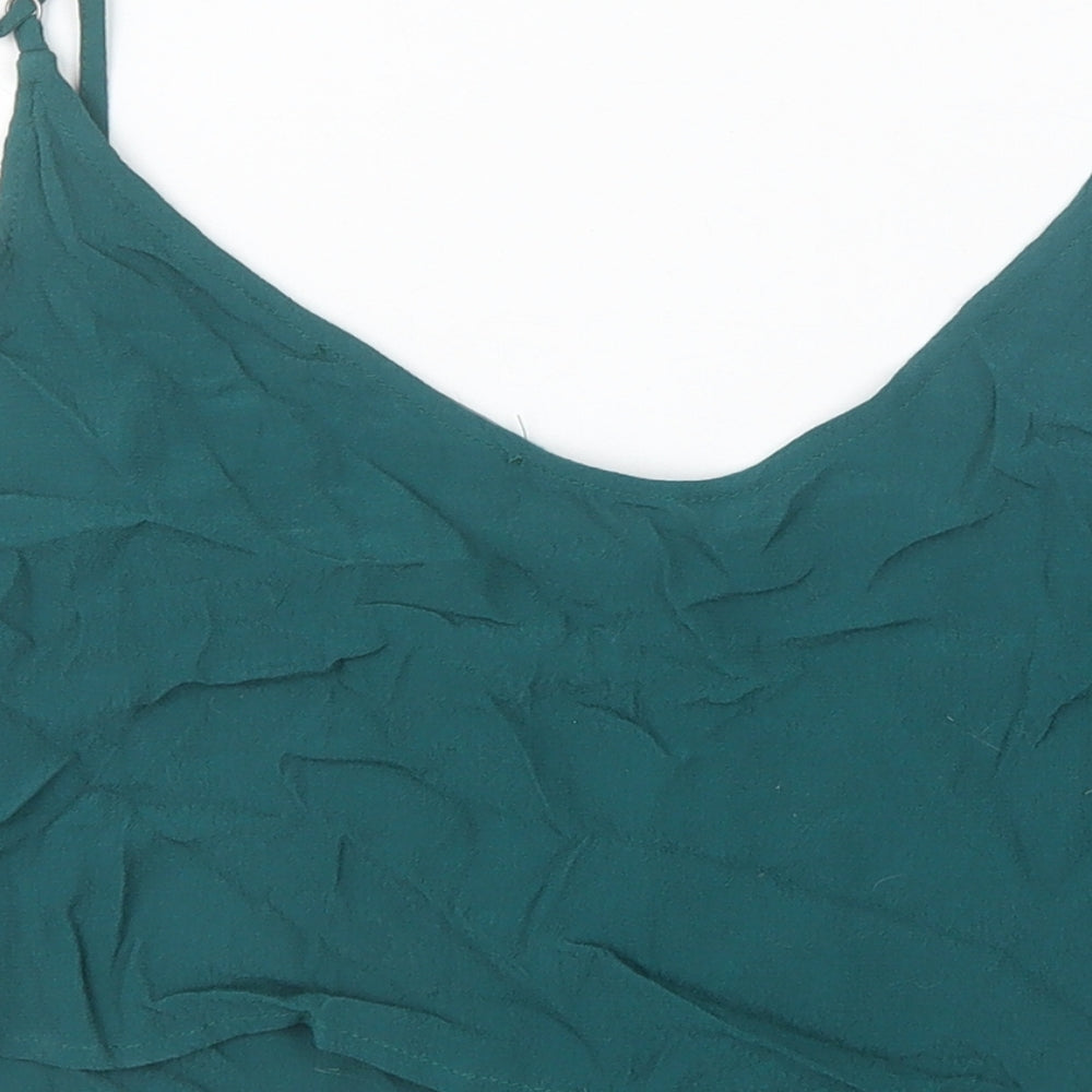 FOREVER 21 Womens Green Viscose Camisole Tank Size M Scoop Neck - Cropped