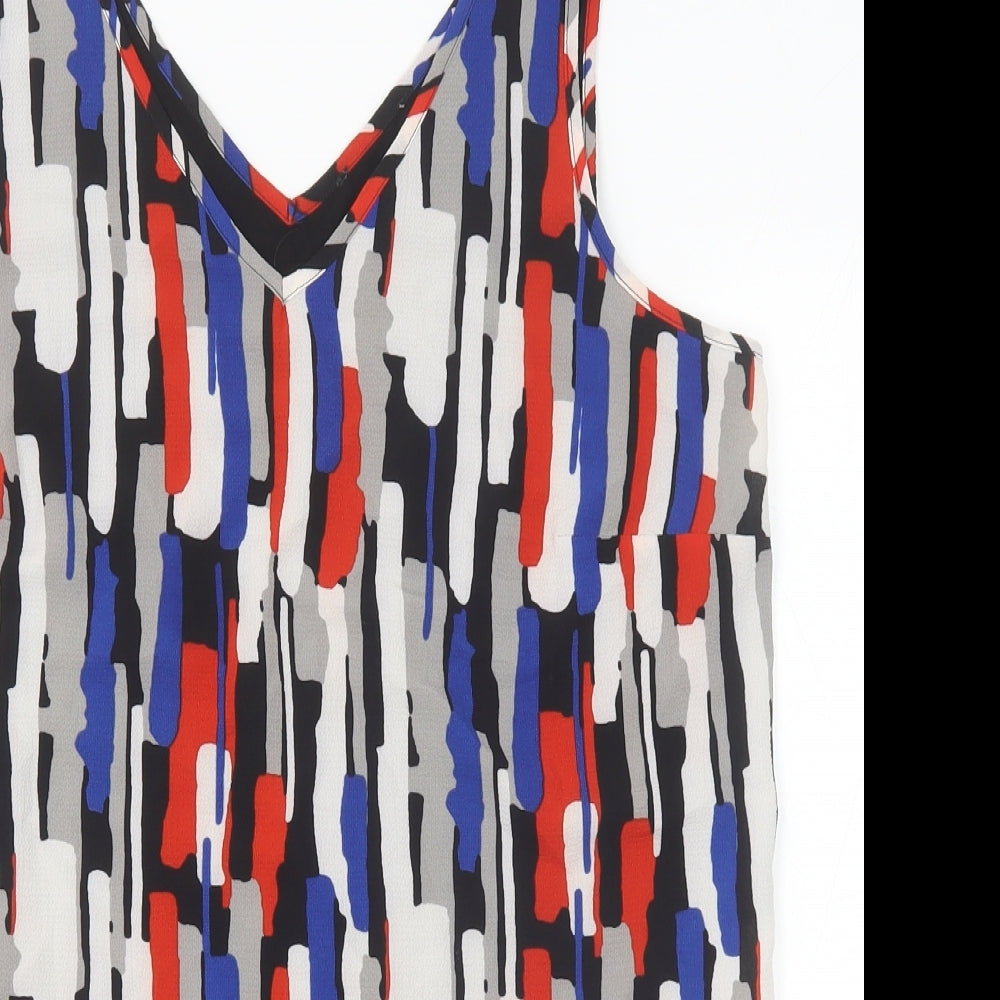 Matalan Womens Multicoloured Geometric Polyester Tunic Tank Size 14 V-Neck